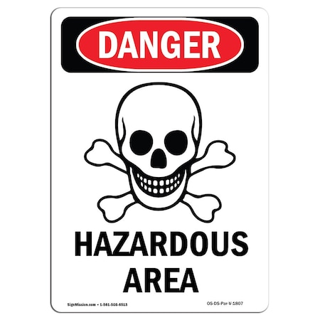 Signmission OSHA Danger Sign, 18" Height, Aluminum, Hazardous Atmosphere, Portrait, 1218-V-1807 OS-DS-A-1218-V-1807